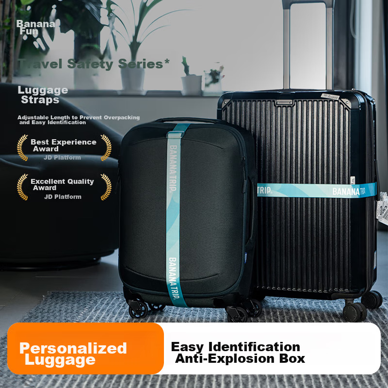 BANANA TRIP Luggage Strap, International Travel Packing Strap, Suitcase Fixing Strap, Checked Baggage Binding Strap, Blue