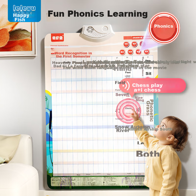 Leleyu (Leleyu) Audio Flashcards for First Grade (First And Second Semester), Preschool to Elementary Transition, Children's Educational Toy, Point-And Speaking, Birthday Gift, 3 Pieces