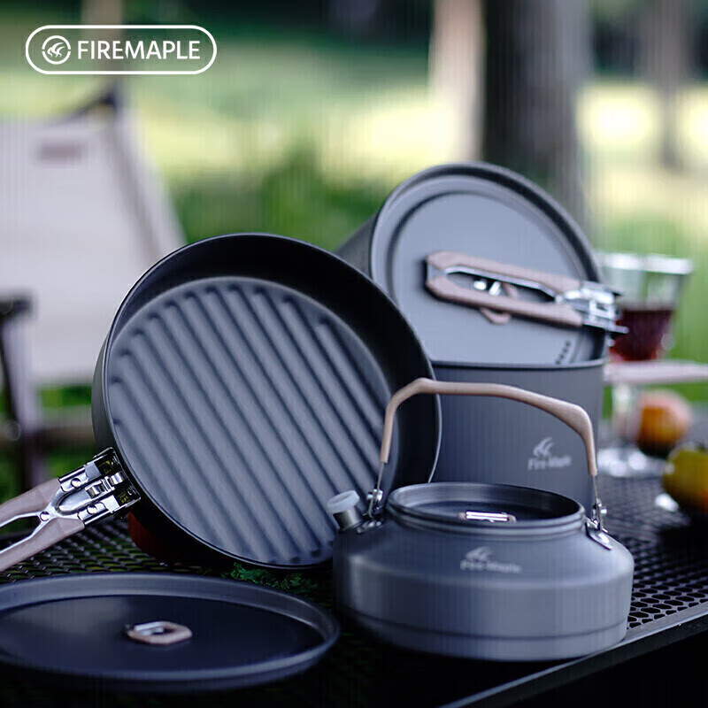 Fire-Maple Feast Special Edition 4-Piece Pot Set with Large Storage Bag, Stove Head, Self-Driving Camping, Outdoor Camping Complete Equipment