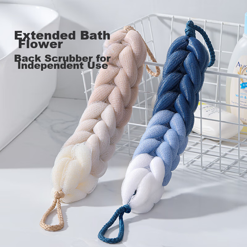 Meiliya Exfoliating Bath Towel, Bath Sponge, Back Scrubber, Long Strip, Suitable for Adults, Men And Women, 2-Pack