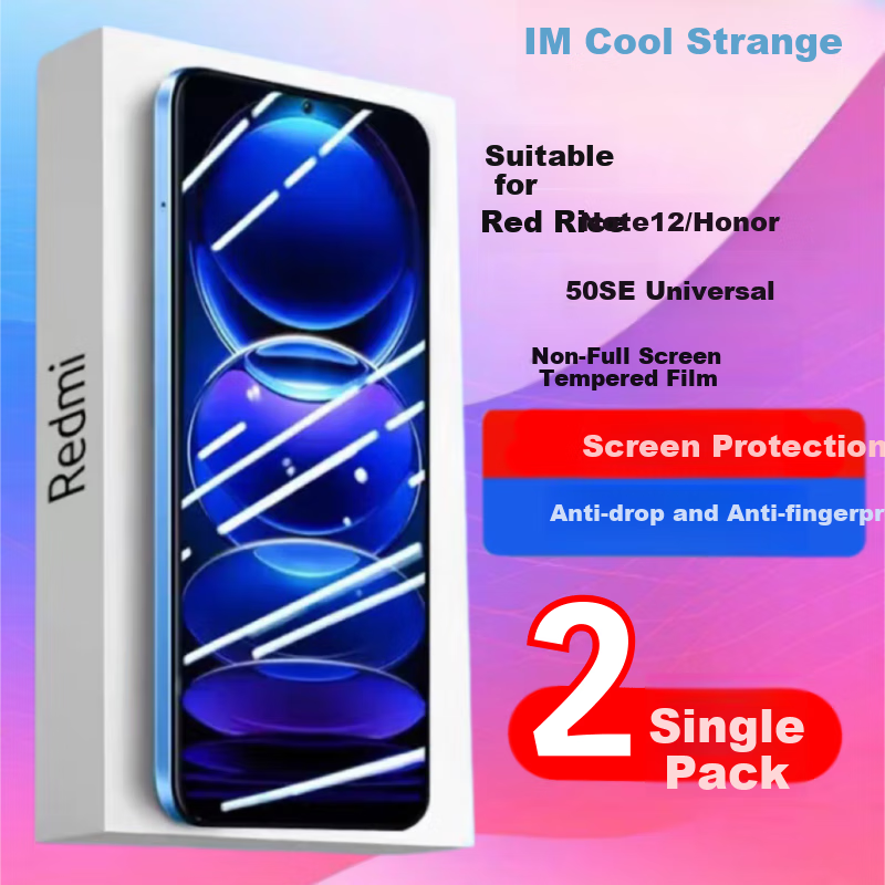 Maikuqi Compatible with Xiaomi Redmi Note12/Honor 50SE, Universal Phone Tempered Glass Screen Protector, No Black Border, HD Anti-Fingerprint Glass Film, 2-Pack