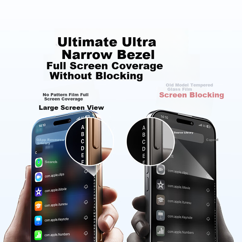 Lulian Tempered Glass Screen Protector for IPhone 16 Pro Max, Full Coverage, No Edge Obstruction, HD Clear, Dust-Proof, Shockproof, Fingerprint-Resistant, Ultra-Thin, Dust-Free Installation, Quick App
