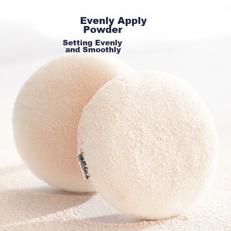 Meifuyu Double-Sided Velvet Long Pile Setting Powder Puff, Plant-Based Velvet Puff, Loose Powder Puff, Makeup Powder Puff with Storage Box, MF8839