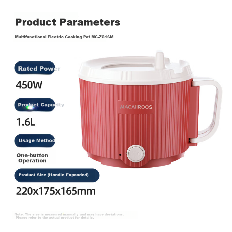 Macaiiroos Electric Cooking Pot, Electric Hot Pot, Small Electric Pot, Dorm Mini Pot, Student Dormitory All-In Noodle Hot Pot, Multifunctional Pot, Foldable And Portable