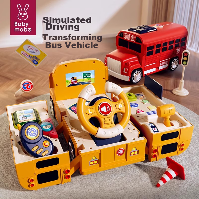 Mabao Shabao Children's Toy Car, Assembly And Disassembly Transforming Bus, Baby Car Steering Wheel, for Boys 1-3 Years Old, 2025 Birthday Gift