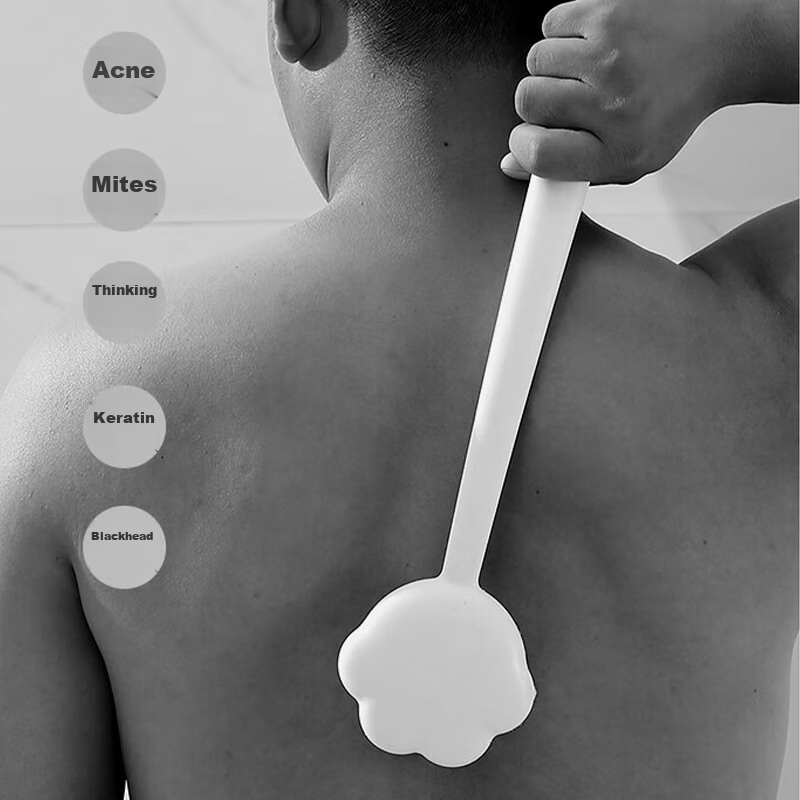 Leli Bath Brush, Mud Scrubber, Back Scrubber, Soft Bristle Brush, Long Handle Bath Brush, Bathing Tool, Shower Accessory