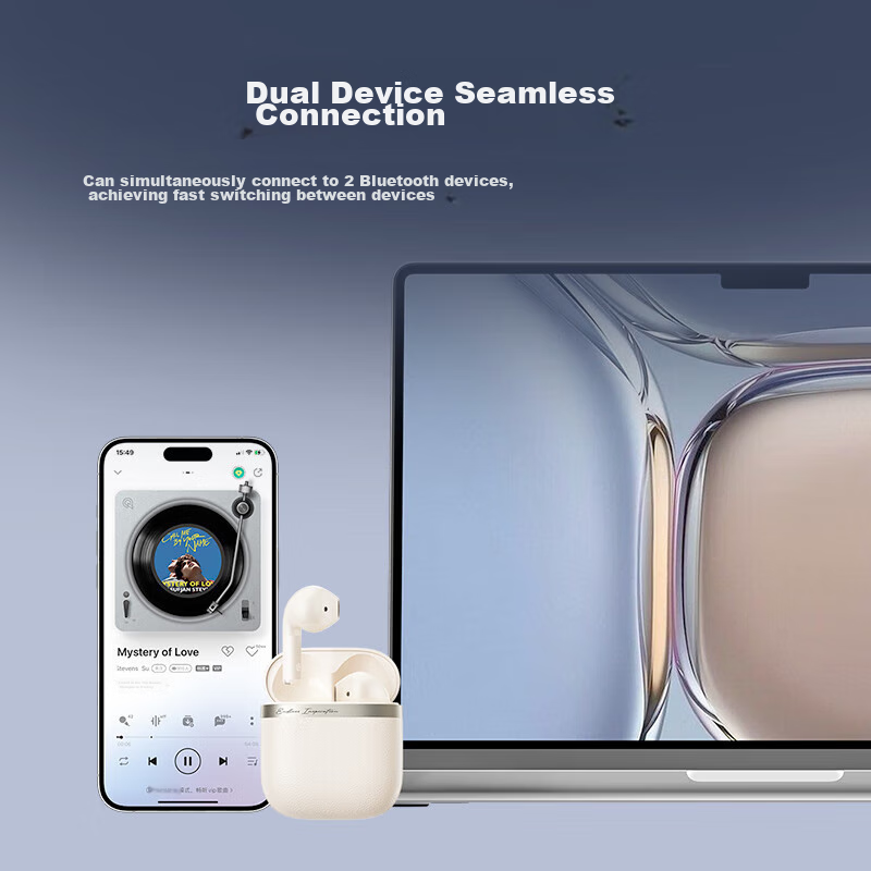 Edifier Evo Air True Wireless Bluetooth Earbuds, Semi In-Ear Headphones, Wireless Earphones, Bluetooth 5.4, Compatible with Apple, Huawei, Xiaomi, Midnight Blue