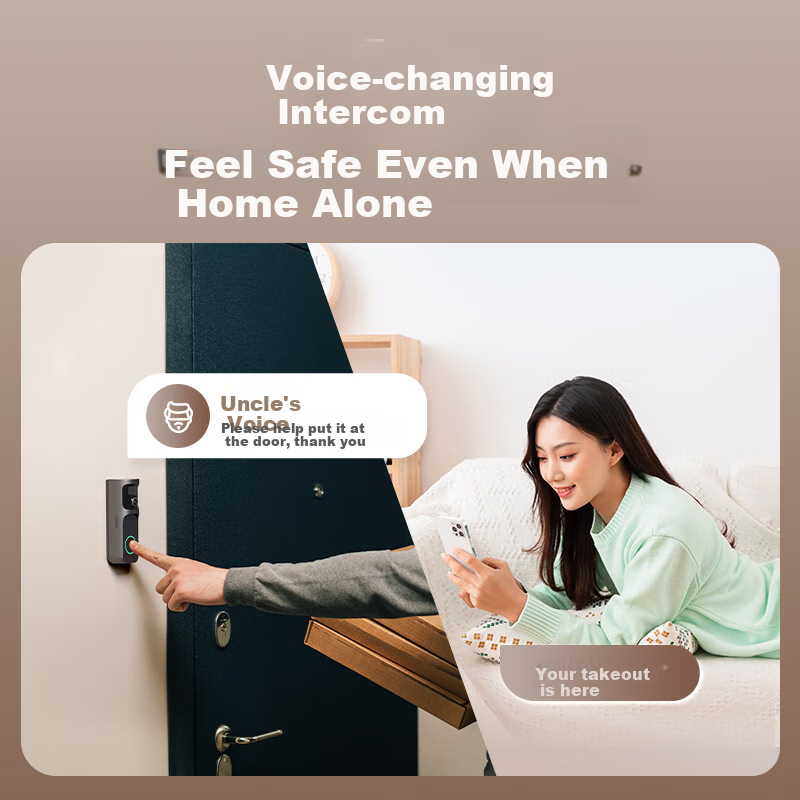 Lemon Home Wireless Fish-Eye Visual Doorbell, 360-Degree Wide-Angle Battery Surveillance Camera, No Power Cord Required for Hallway And Entrance, Wireless WiFi Remote Access Via Smartphone, No Wiring