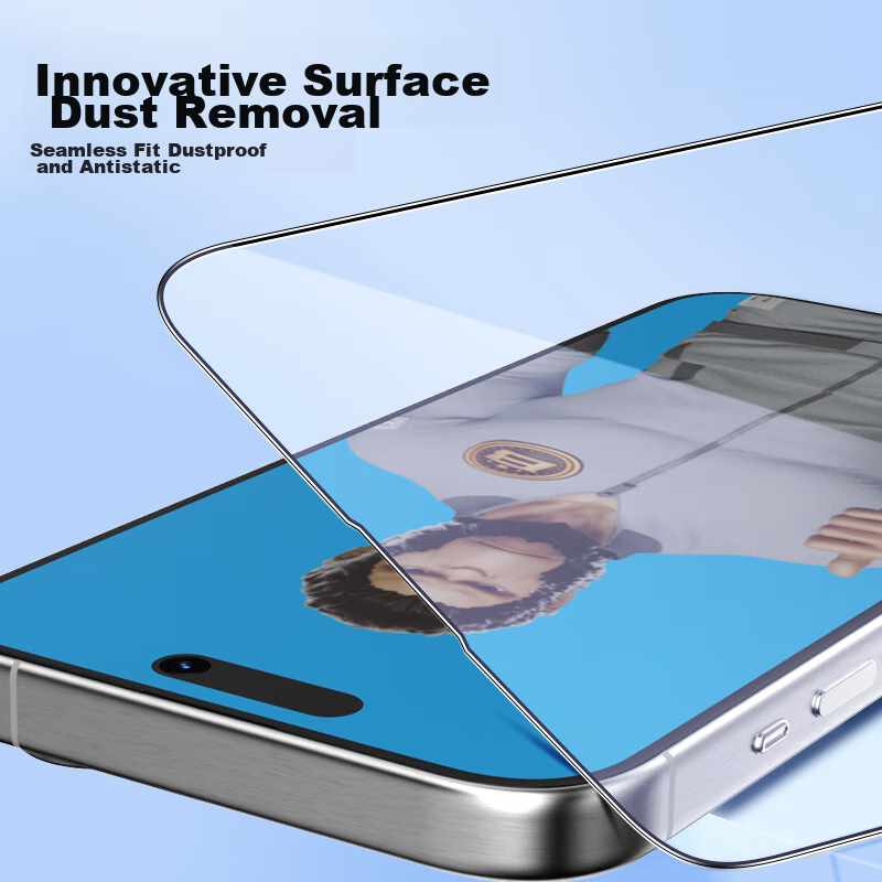 Mr. Blue Gorilla Tempered Glass Screen Protector for IPhone 16/15, Anti-Dust, Anti-Static, High-Definition, Anti-Fingerprint Phone Film