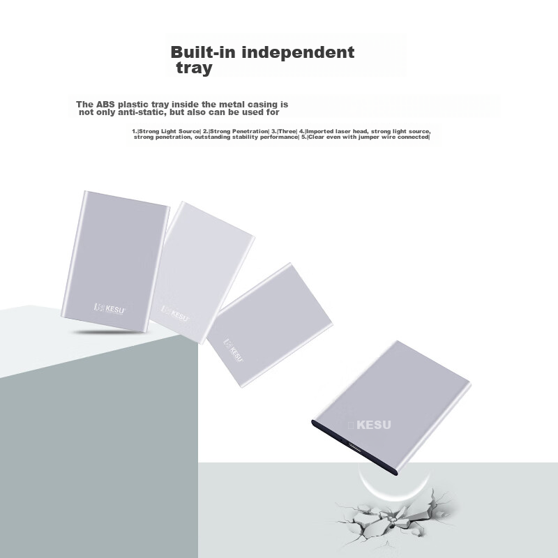 KESU 1TB Portable Hard Drive, Large Capacity, USB3.0 K201, 2.5-Inch, Large USB Flash Drive, Bright Moon Silver, External Mechanical Hard Drive for Laptops And Smartphones