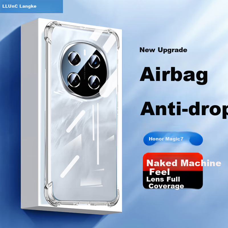 Langke Transparent TPU Phone Case for Honor Magic7, Full Protection Cover with Airbag Corners, Ultra Thin and Clear, Simple Crystal Clear Phone Case