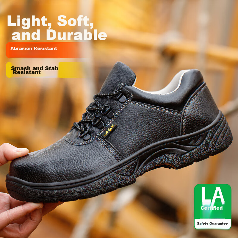 Laoguanjia Safety Shoes for Men, Steel Toe, Anti-Smashing, Puncture-Resistant, Lightweight, Breathable, Tongue-Like, Waterproof, Oil-Resistant Functional Shoes 113 Size 38