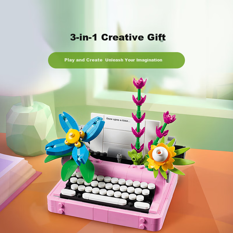 LEGO Building Blocks Set 31169, Flower Typewriter, Toy for Boys And Girls, Children's Birthday Gift
