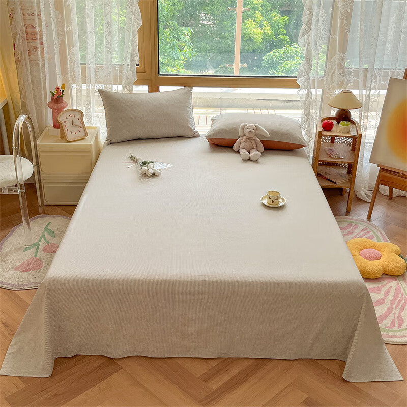 MUJI Class A Pure Cotton Bed Sheet Single Piece, Double Bed Pure Cotton Sheet 200*230cm Bedding for Two People