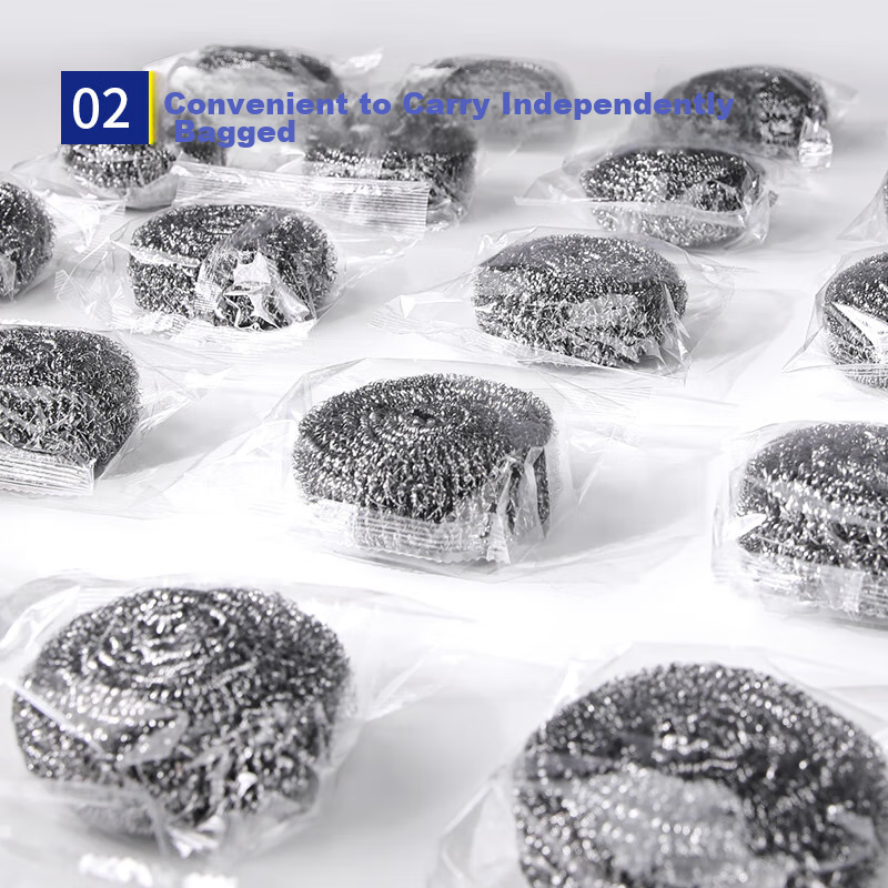 Yizhixuan Large Steel Wool Scrubber, 30 Pieces, Stainless Steel Metal Cleaning Balls, Low Shedding, Kitchen Dish Washing, Pot Scrubbing, Decontamination Brush