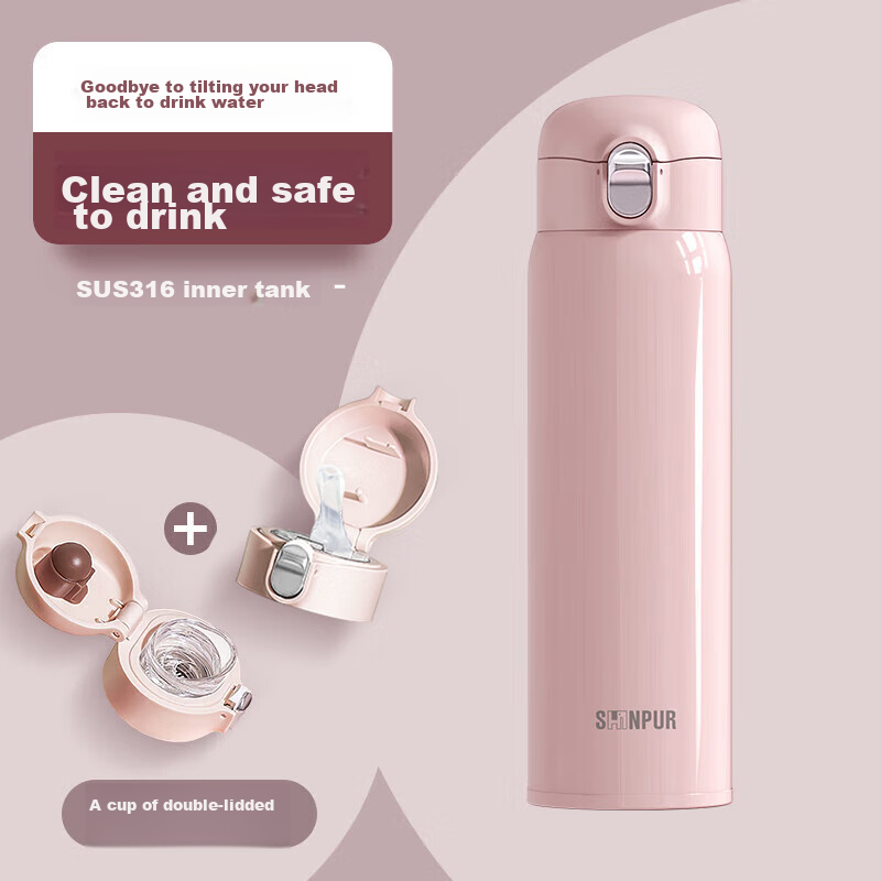 SHINPUR Insulated Tumbler with Straw for Women, Adults, Students, Hot And Cold Water Bottle, Tea Cup for Men And Women, Double Lid, New Model