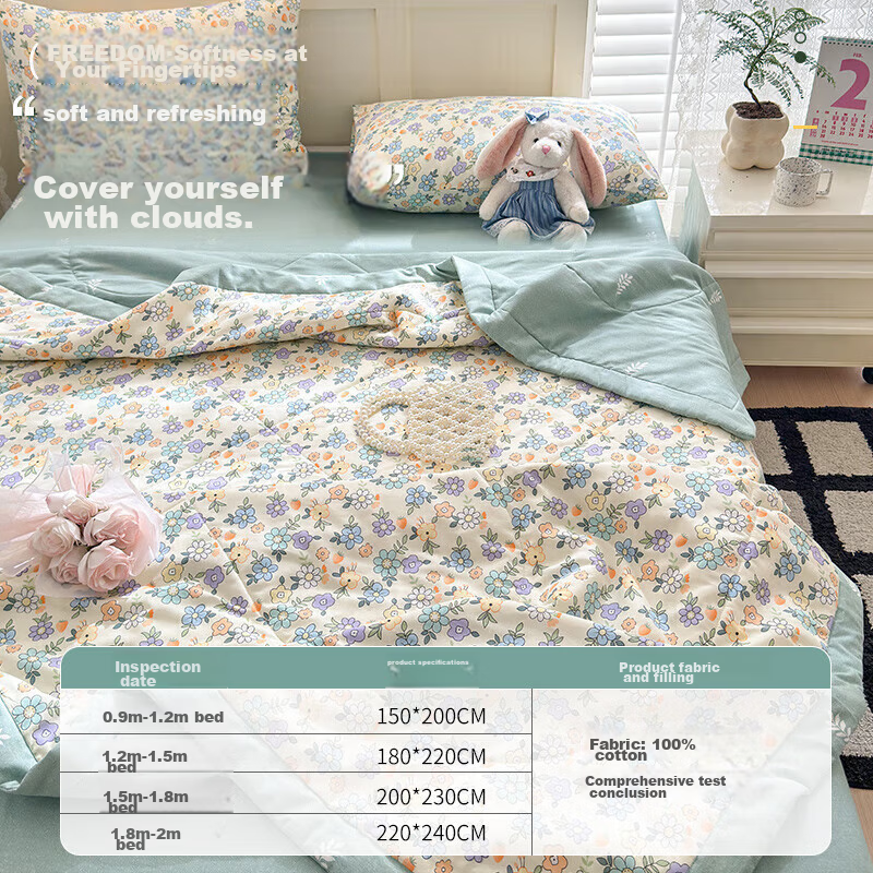 MUJI Class A 100% Cotton Xinjiang Cotton Quilt, Summer Cool Air Conditioning Blanket, 220*240cm