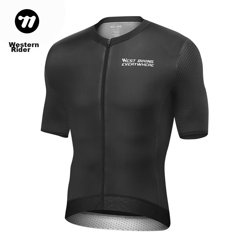 Xiqizhe Summer Cycling Jersey Short-Sleeve Top, Black, XL