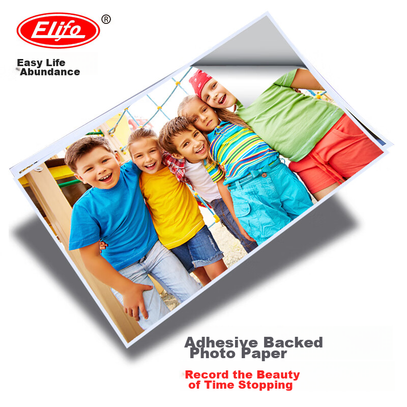 Elifo Self-Adhesive Photo Paper, A4 Size, Sticky Backing, A4 Photo Printing Paper, Self-Adhesive with Backing, Printer Photo Paper, 50 Sheets