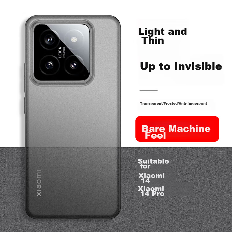 EDDGA Phone Case for Xiaomi 13 Pro, Ultra-Thin Frosted Semi-Transparent Full Lens Protection Anti-Drop Skin-Friendly Cover [Translucent Black]