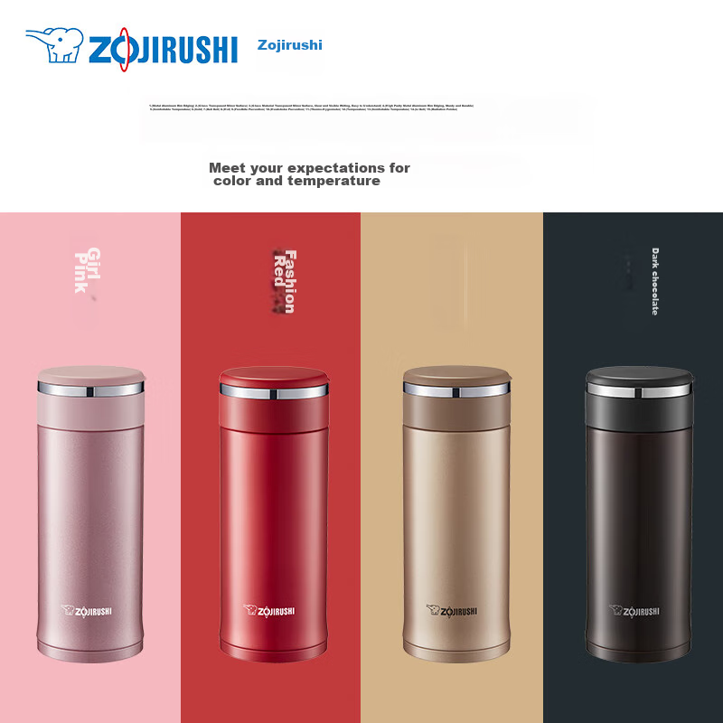 ZO JIRUSHI Large Capacity Stainless Steel Insulated Mug 480ml for Men, Women, Students, Fitness, Sports, Cold Drink Tumbler Red JZ48-RA