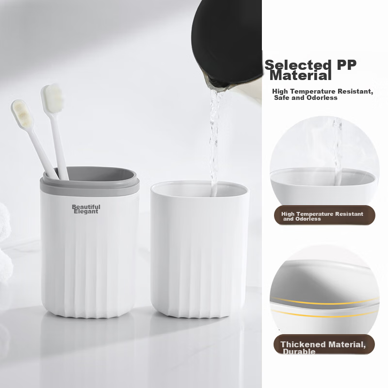 Meiliya Travel Toiletry Cup Set, Portable Essential, Toothbrush Holder, Toothbrush Cup, Plastic Toothbrush Cup, Mouthwash Cup