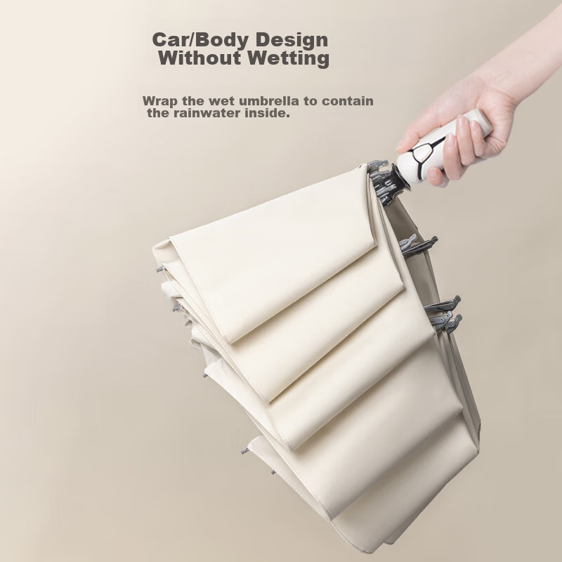 ZUODU Fully Automatic Three-Fold Umbrella, Portable Folding Umbrella for Men And Women, High-End Large-Size Umbrella for Both Sunny And Rainy Days, Windproof And Storm-Resistant