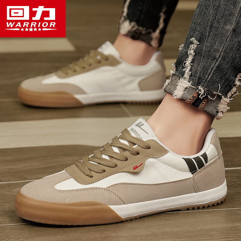 Warrior Men's Casual Shoes Soft Bottom Comfortable Canvas Shoes All-match Shoes K528T Light Coffee/Beige Size 41