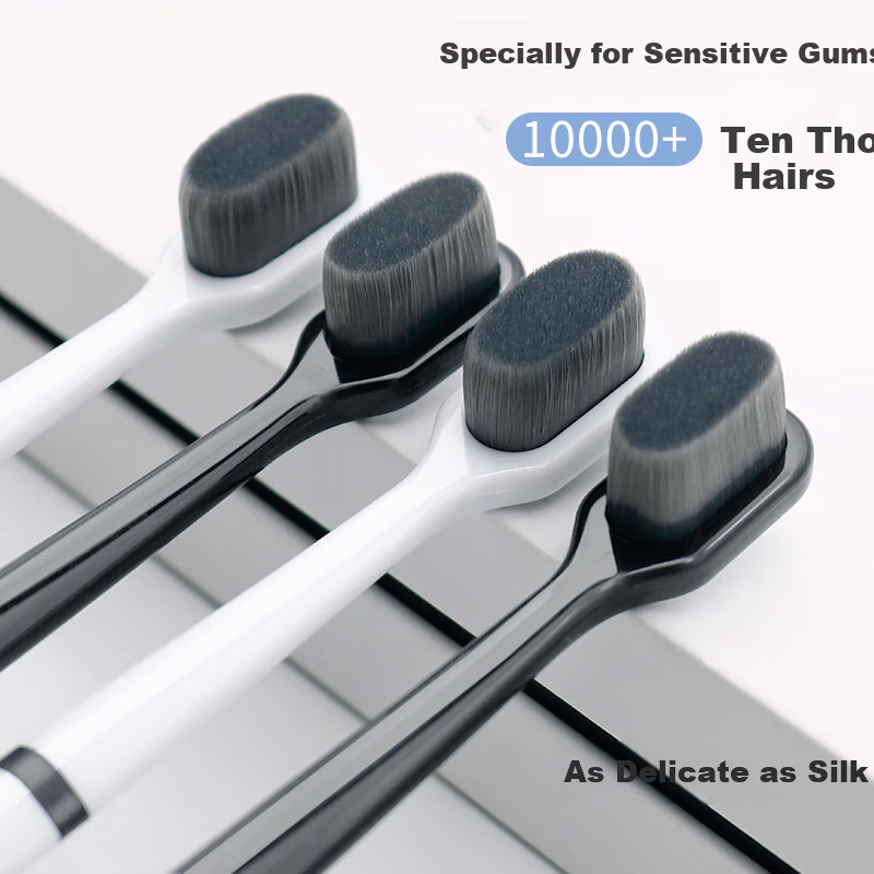 Jianruyun Ultra Soft Bristle Toothbrush 4 Pack Individual Packaging for Sensitive Gums Men Women Special Home Use Family