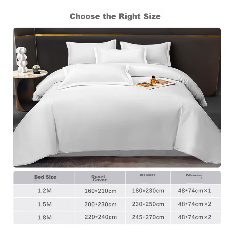 Ziiu Zhangyu Pure White Four-Piece Bedding Set, Hotel And Guesthouse Bed Sheet And Duvet Cover, Washable, White, for 1.8-Meter Bed