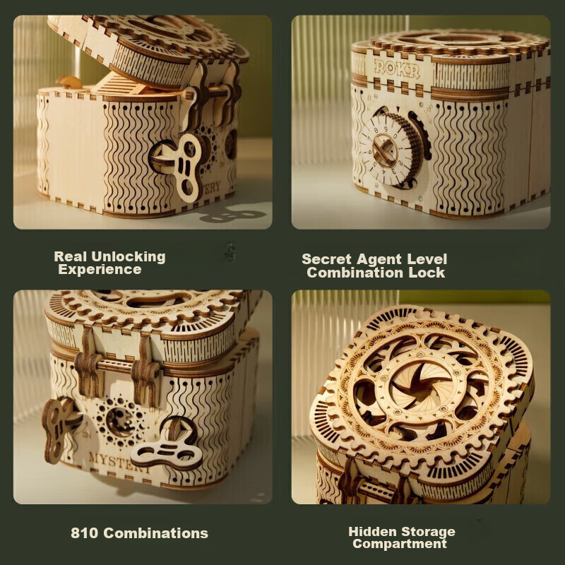 ROKR Creative Password Box, Decryption Box, DIY Handmade Building Blocks, Puzzle Assembly Model, Qixi Valentine's Day Gift, Confession