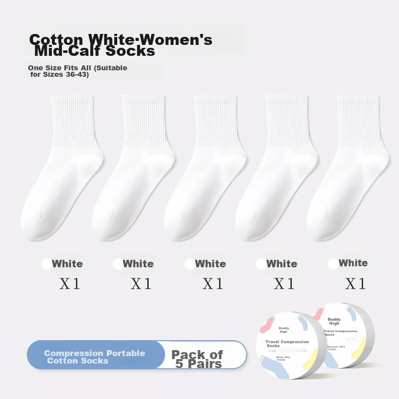 BADIGAO Disposable Socks for Men And Women, Spring And Summer Thick Travel Compression Mid-Calf Short Cotton Socks, Portable for Men's Business Trips
