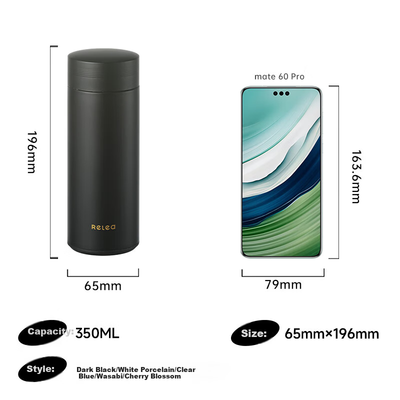 RELEA Mini Insulated Cup, 304 Stainless Steel Water Bottle, Tea Cup for Men And Women, Portable Drinking Cup for Students And Children