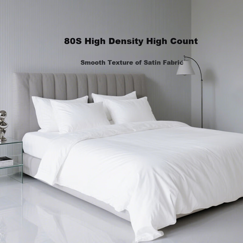 Pure White Hotel Bedding Set 80 Thread Count 100% Cotton Duvet Cover for 1.2m Bed 150*200cm