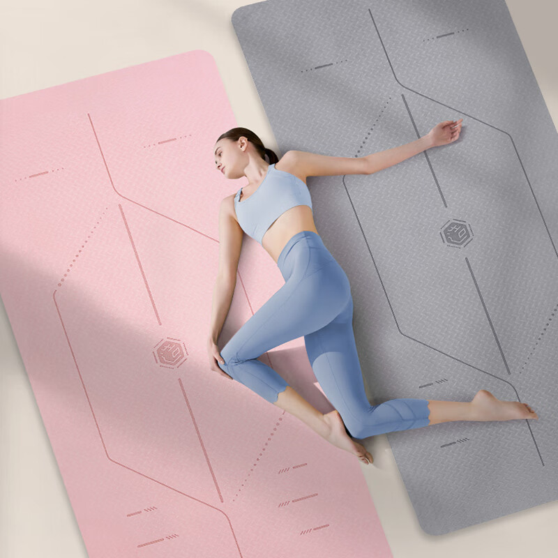Jingzao Yoga Mat, Fitness Mat, Non-Slip, Thickened And Widened, 183*80cm, for Beginners, Men And Women, Gray, 8mm