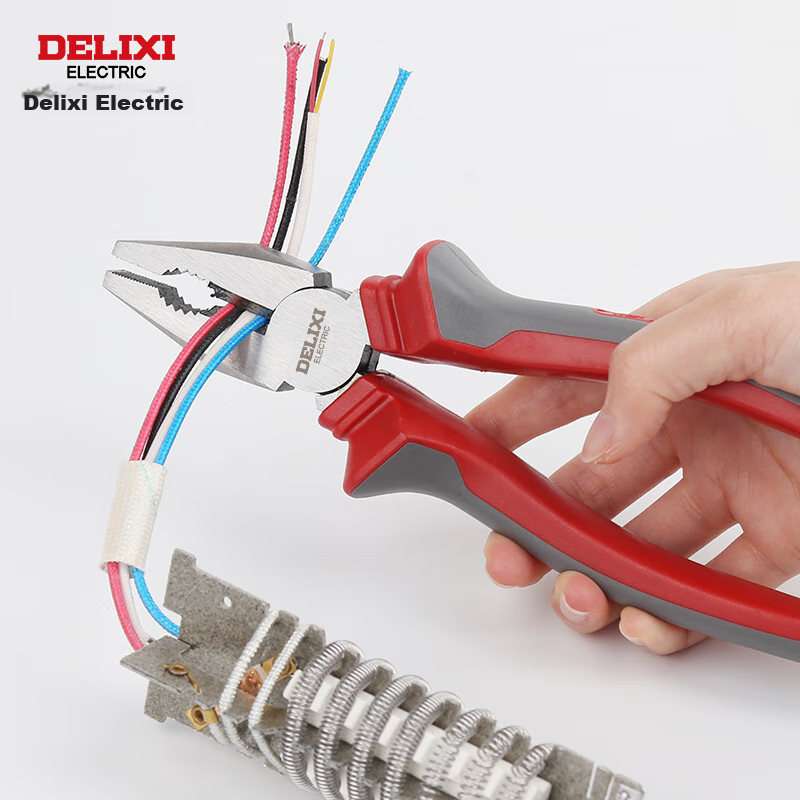 DELIXI Electric Wire Pliers, Electrician's Tiger Pliers, Tiger Mouth Pliers, Wire Cutting Pliers, Labor-Saving, 8 Inches, 200mm